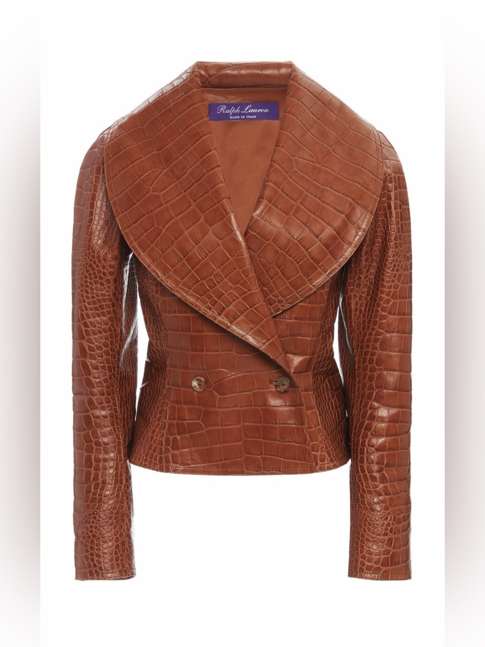 RALPH LAUREN COLLECTION BREANNA CROCODILE LEATHER JACKET